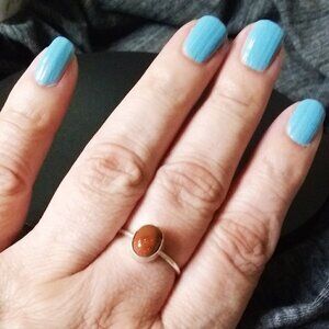Dainty Minimalist Boho - Copper Goldstone 8.75 - Semi-Precious Stone Rings